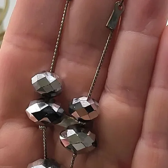 "5/$25" Metallic Silver Disco Ball Dangle Earrings - Picture 5 of 7